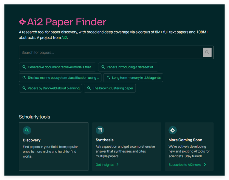 AI版论文搜索Ai2 PaperFinder：输入主题AI自动搜索全部相关论文