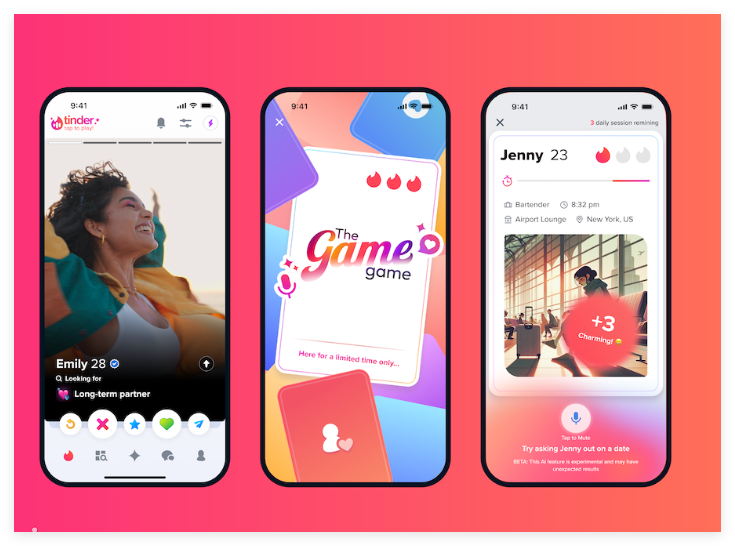 ​Tinder 推出 AI 互动游戏，帮助用户提升调情技巧！