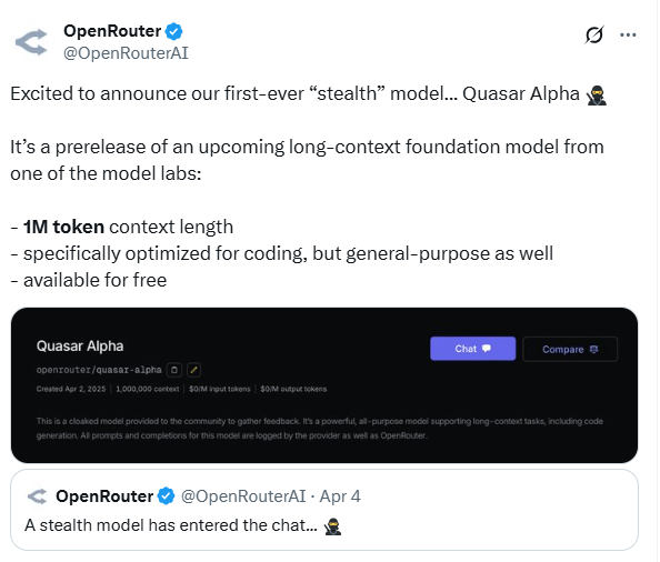 Quasar Alpha神秘亮相：首款“隐秘”长上下文模型开启免费体验