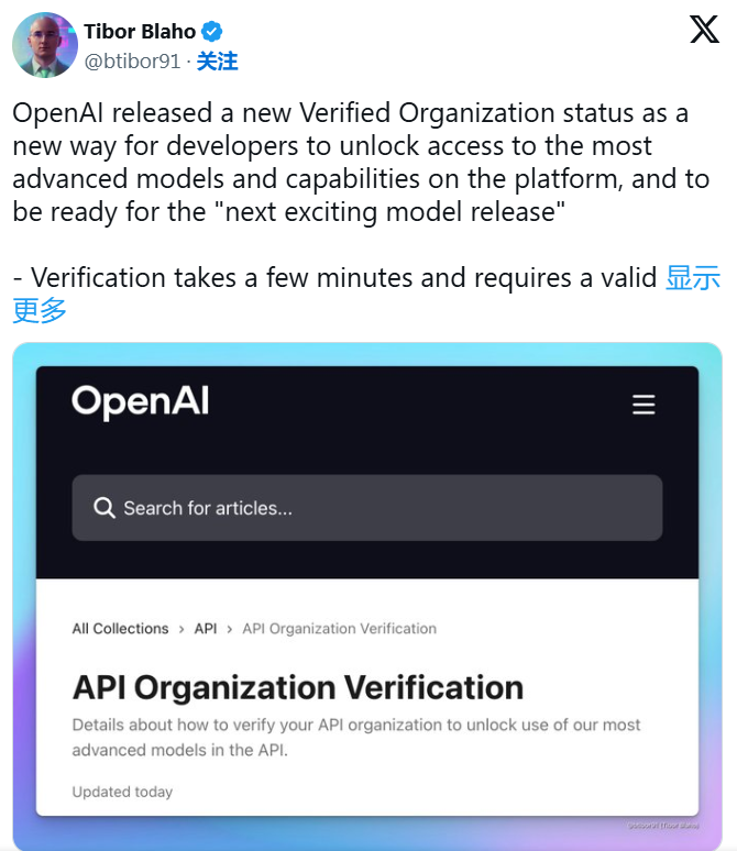 访问OpenAI API中的未来AI模型将实施身份验证制度 以确保 AI 模型安全使用