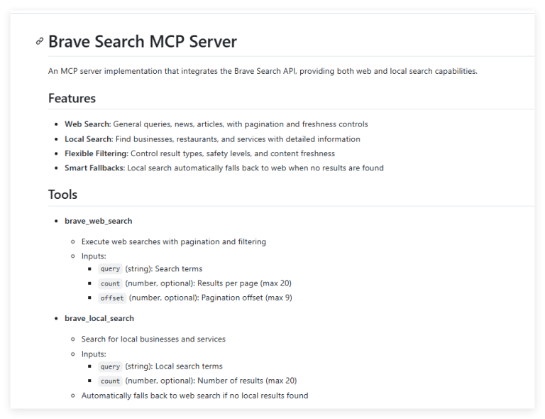 Brave Search MCP Server：强大本地搜索，让信息获取更简单!