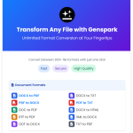 ​Genspark Super Agent新增文件转换工具，支持转换超 400 种文件格式
