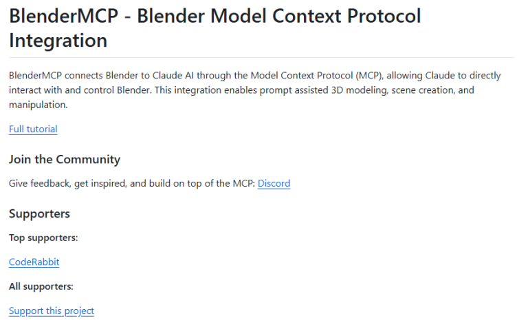 Blender-MCP开源发布！Claude与Blender无缝集成 自然语言控制3D创作