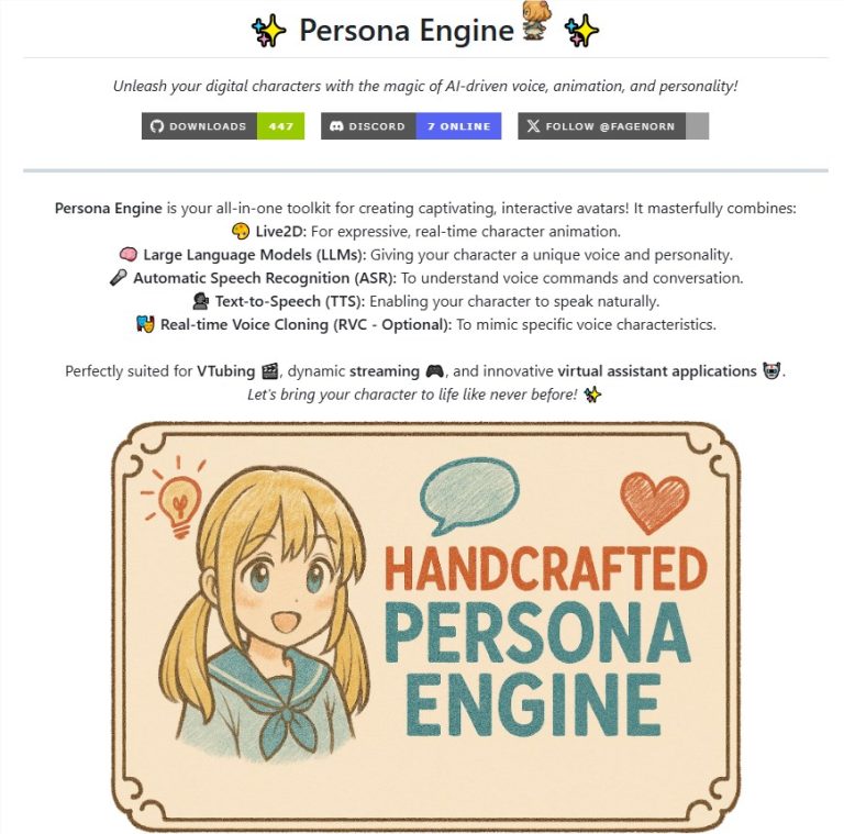 Persona Engine开源发布，AI虚拟助手与Live2D融合打造交互新体验