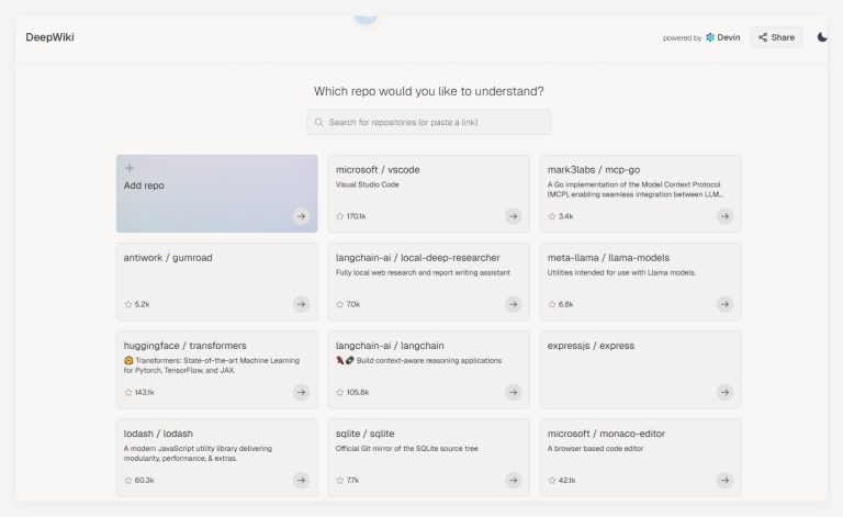 ​Devin AI推出DeepWiki：AI驱动的GitHub代码库理解新工具