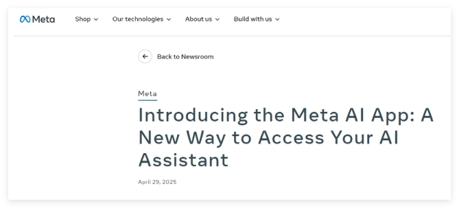 ​扎克伯格推出 Meta AI 独立应用，人工智能竞争加剧