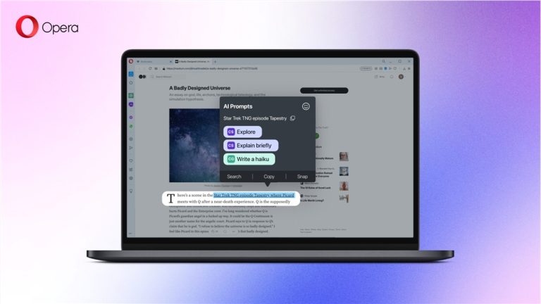 ​Opera 推出 AI 代理，助力全球用户更智能上网