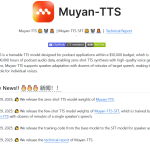 0.33秒生成1秒音频!Muyan-TTS 开源上线，播客、有声书场景完美适配
