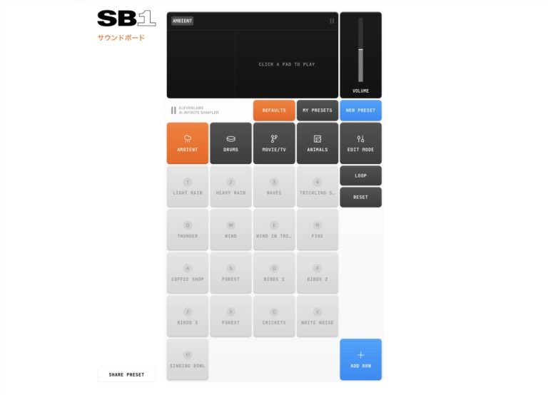 ​ElevenLabs推可定制音效控制面板工具SB-1 Infinite Soundboard