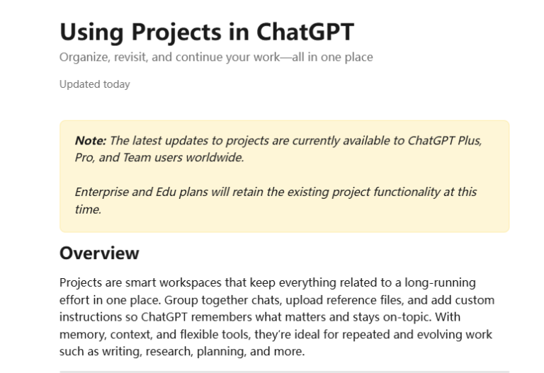 OpenAI重磅升级ChatGPT Projects：深度研究+语音模式