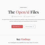 名为 “The OpenAI Files” 新网站启动，深扒 OpenAI 内部运作